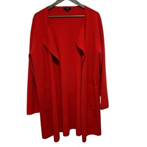 J Crew 365 Cardigan Womens XL Orange Merino Wool Blend Sophie Open Front Sweater